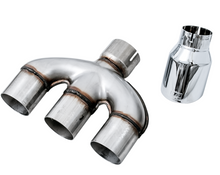 Load image into Gallery viewer, AWE Tuning 17-20 Honda Civic Si 1.5L Turbo Dual-to-Triple Tip Conversion Kit - Chrome Silver Tip - Black Ops Auto Works
