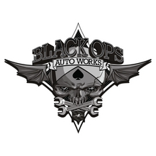 Load image into Gallery viewer, Black Ops Flyer Logo: Matte Black - Black Ops Auto Works
