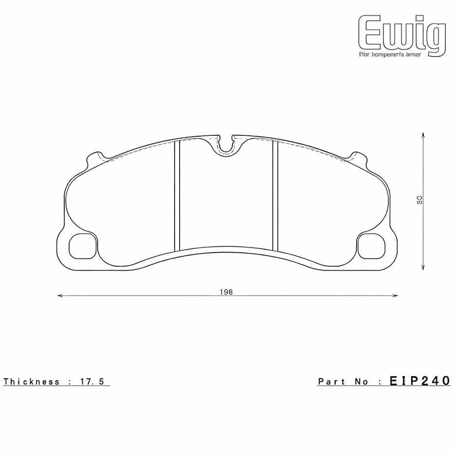Endless EIP240 brake pads full view