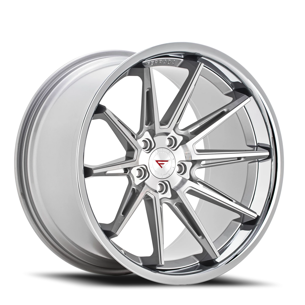 Ferrada Wheels Ferrada CM2 MS 20x12 +35 5x112mm 66.56mm Machined Silver Chrome Lip