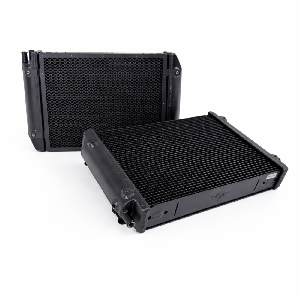 Black aluminum CSF heat exchanger product image for McLaren 570S 600LT 720S 765LT 750S GT and GTS
