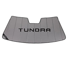 Load image into Gallery viewer, Covercraft UTL11810TY23SV UVS100 custom sunscreen with black Tundra logo for 22-26 Toyota Tundra, hero shot
