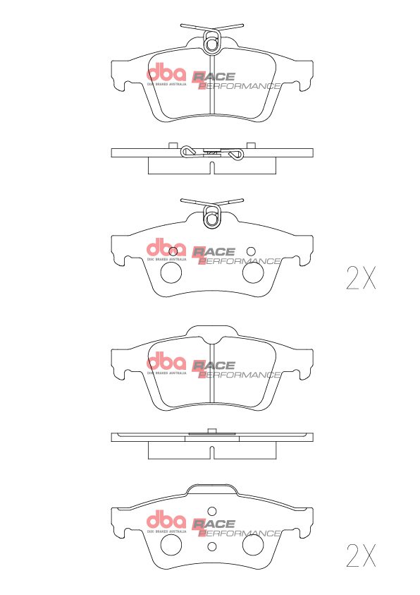 DBA-DBA 07-13 Mazda Mazdaspeed3 Rear RP Performance Brake Pads