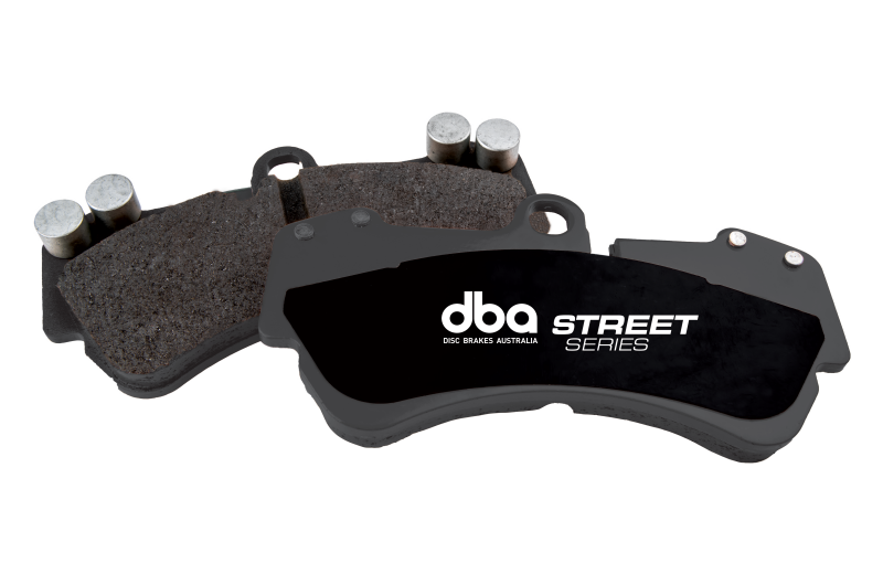 Close up DBA semi-metallic pad with scorched surface