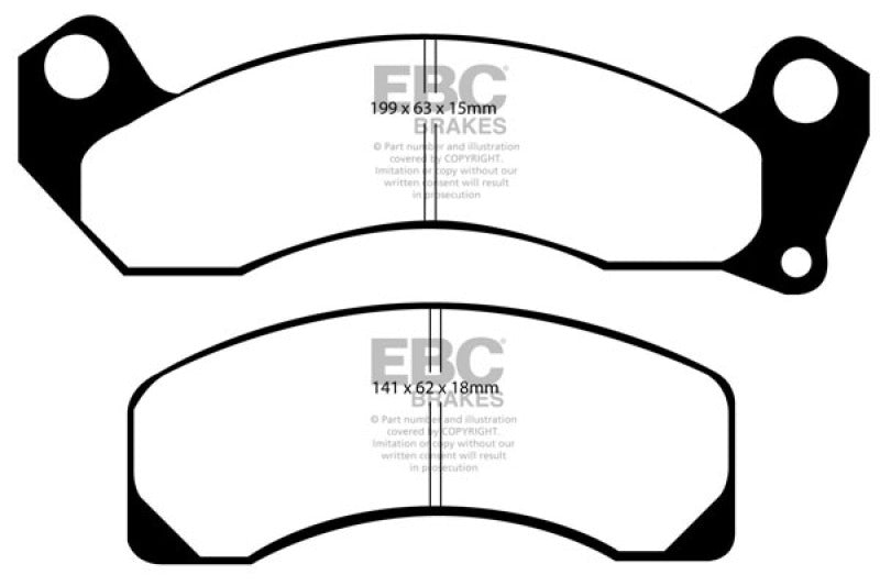 EBC Yellowstuff pads with chamfered edges and shim kit