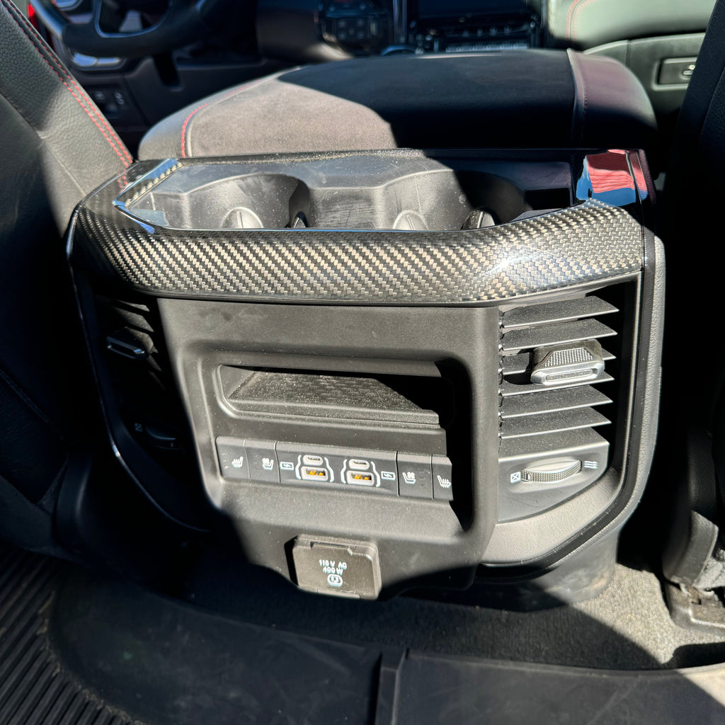 RAM 1500/ TRX / RHO carbon fiber rear cupholder cover