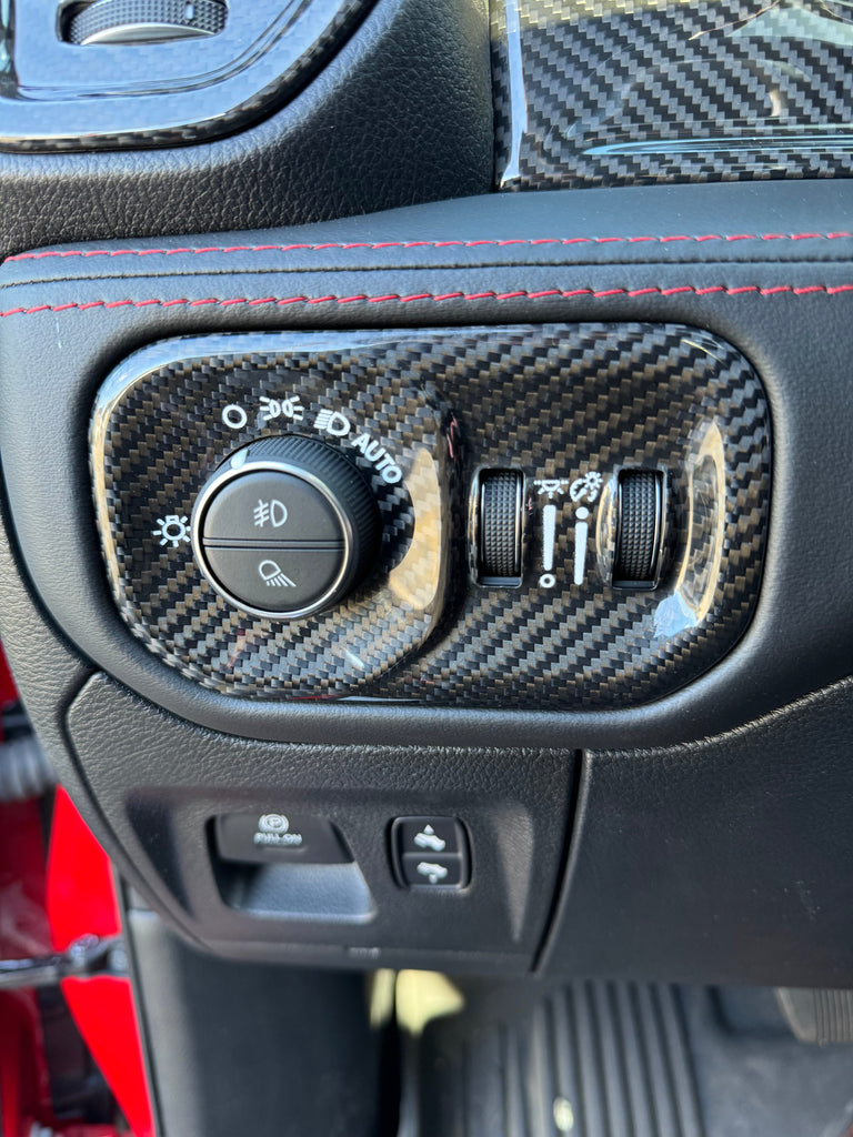 TRX / RHO carbon fiber headlight control bezel 