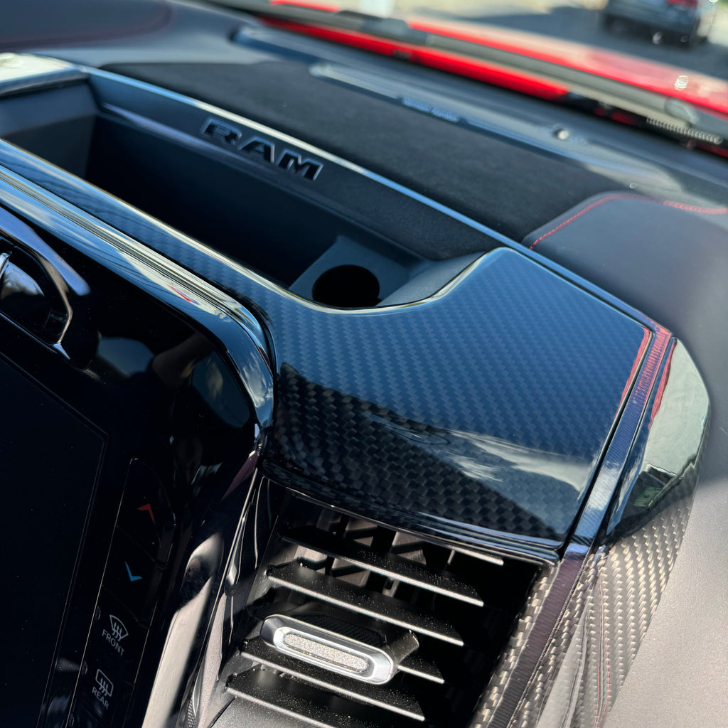 2019+ RAM 1500/ TRX / RHO Uconnect carbon fiber top trim panel-Exotic Innovations