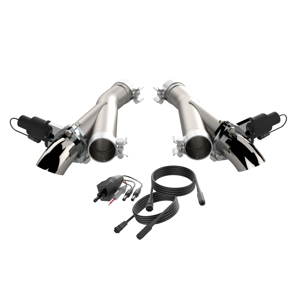 QTP527112-QTP 2018+ Jeep Grand Cherokee Trackhawk 2.75in 304SS Aggressor Cutout Dual Mid Pipes-Exhaust Cutouts-QTP