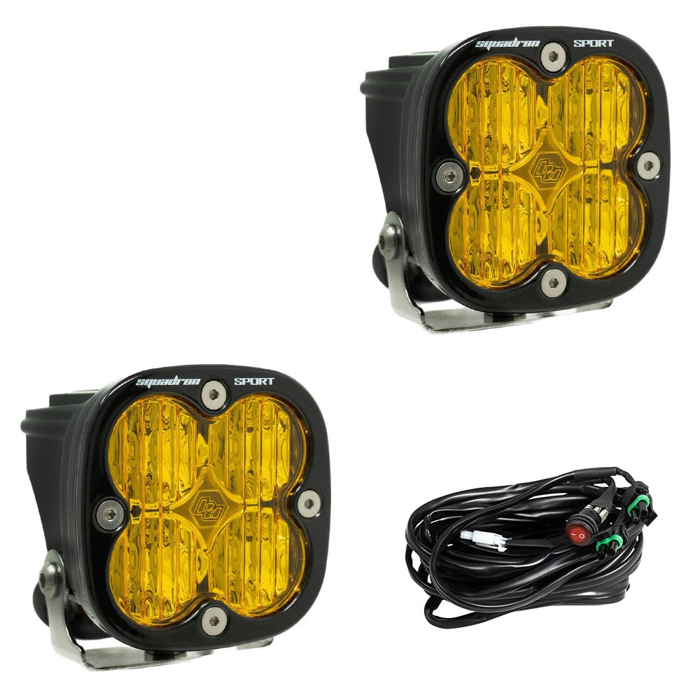 Baja Designs Squadron Sport Driving/Combo Pair LED Light Pods Amber #557813