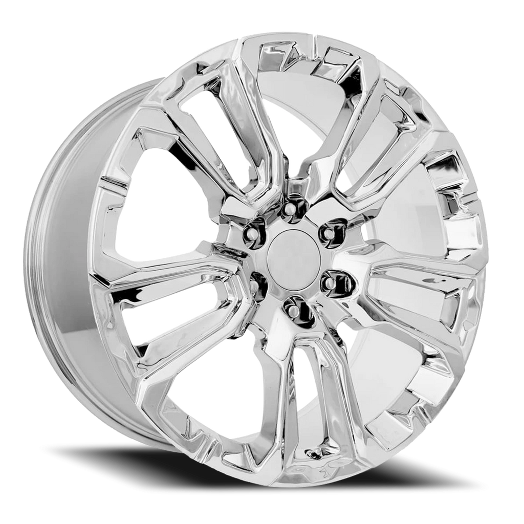 Factory Reproductions Factory Reproductions FR 201 GM Split 5 Spoke Replica CH 22x9 +28 6x139.7mm 78.1mm Chrome