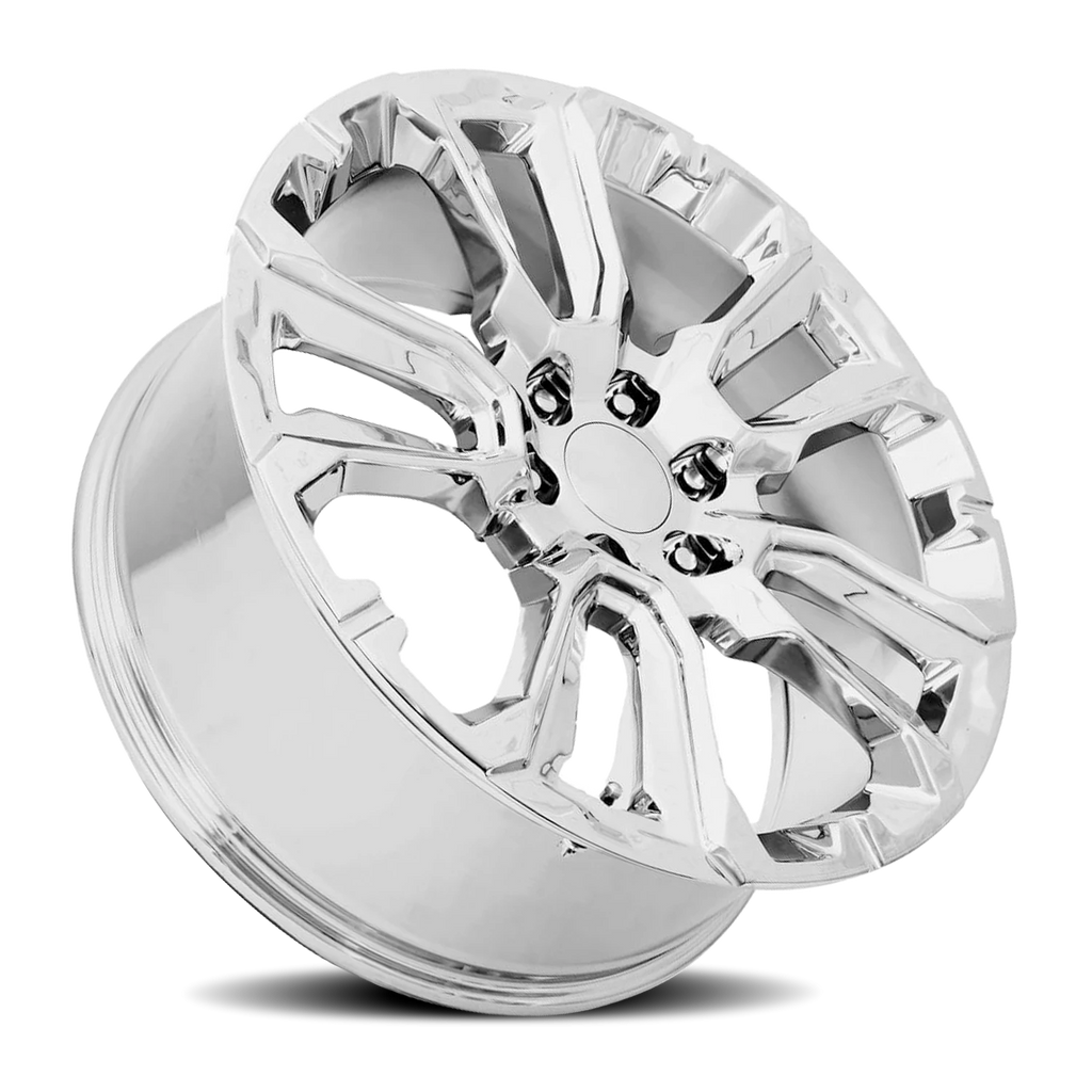 Factory Reproductions Factory Reproductions FR 201 GM Split 5 Spoke Replica CH 22x9 +28 6x139.7mm 78.1mm Chrome