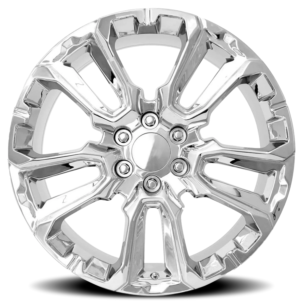 Factory Reproductions Factory Reproductions FR 201 GM Split 5 Spoke Replica CH 22x9 +28 6x139.7mm 78.1mm Chrome