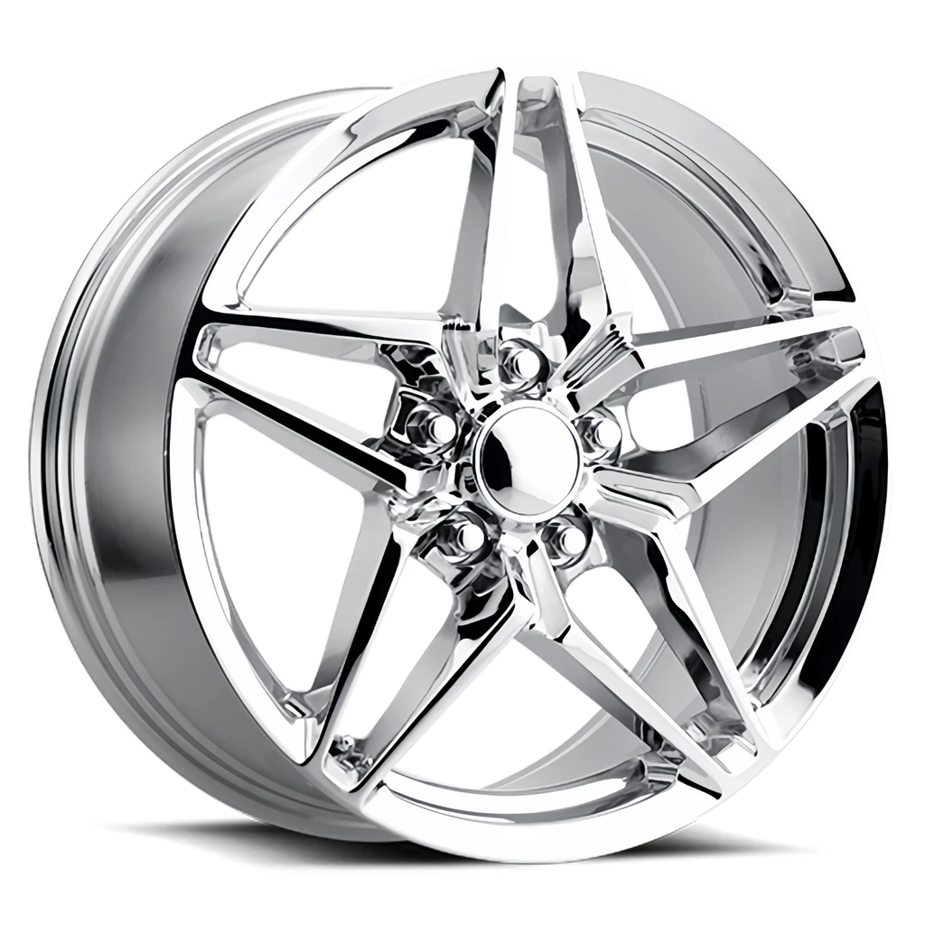 Factory Reproductions Factory Reproductions FR 29 C7 ZR1 Corvette Replica CH 18x9.5 +40 5x120.65mm 70.3mm Chrome