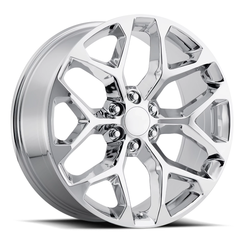 Factory Reproductions Factory Reproductions FR 59 Chevrolet Snowflake Replica CH 24x10 +24 6x139.7mm 78.1mm Chrome
