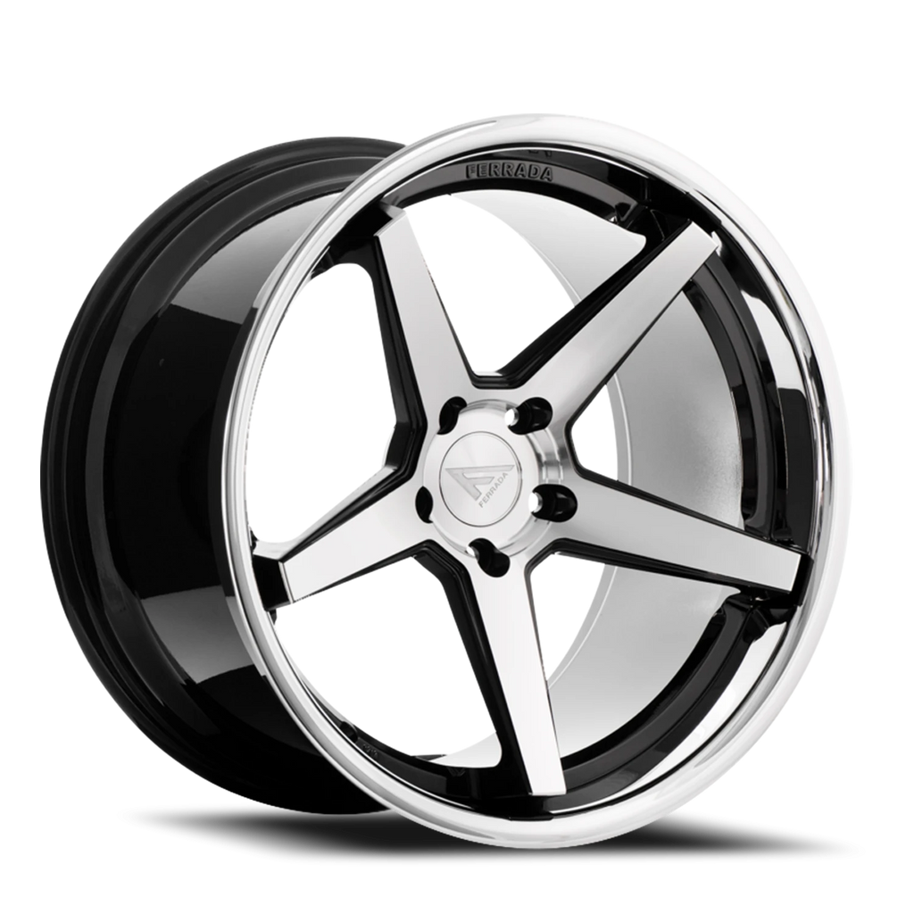 Ferrada Wheels Ferrada FR3 MA 20x10 +13 5x115mm 73.1mm Machined Black Chrome Lip