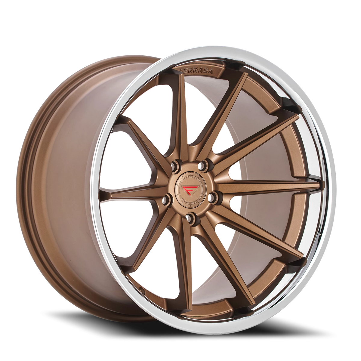 Ferrada FR4 BZ 22x9.5 +15 5x112mm 66.56mm Matte Bronze Gloss Black Lip ...