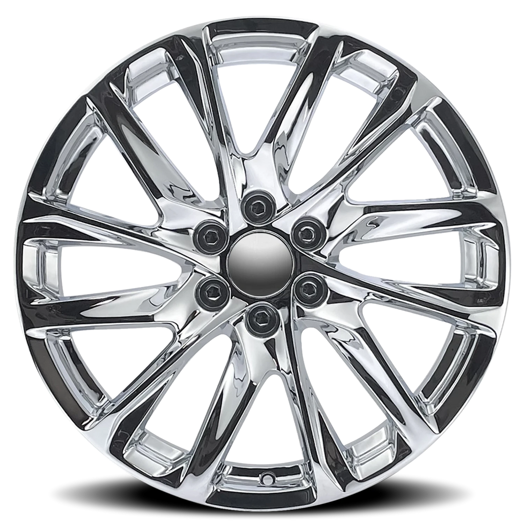 Factory Reproductions Factory Reproductions FR 98 Escalade 12 Spoke Replica CH 22x9 +28 6x139.7mm 78.1mm Chrome