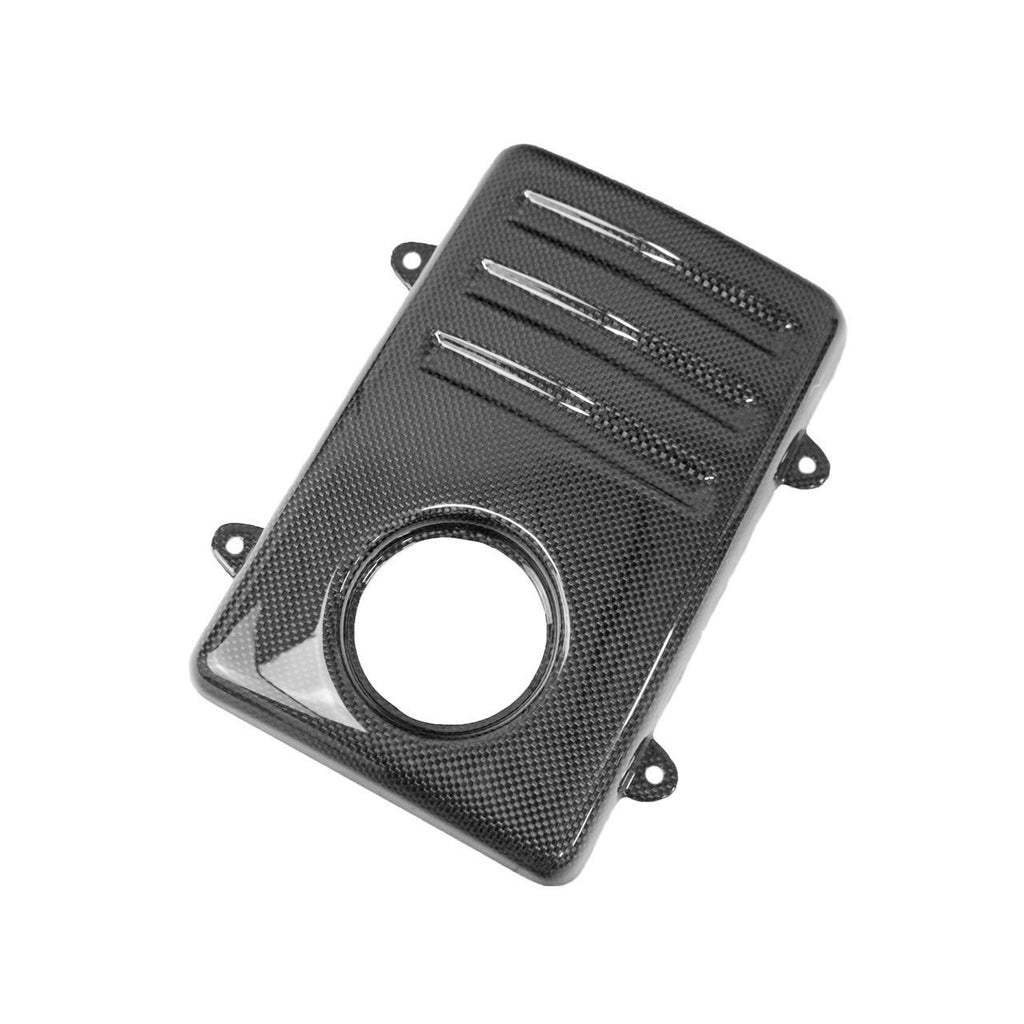 FS-CF-FER-430CTCRT-Carbon Fiber Scuderia Style Coolant Tank Cover With Tabs - Ferrari F430-Engine Covers-Fabspeed Carbon