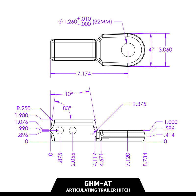 GEN-Y GHM-AT Australian Tongue Ball Mount 2in Shank 4500KG DO35