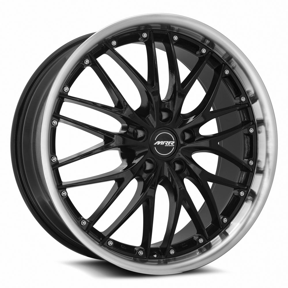MRR Wheels MRR GT1 20x8.5 25 5x112mm 66.6mm Black Machined Lip
