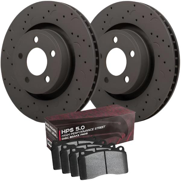 HAWKHKC4416.194B-Hawk Talon Brake Rotor and Pad Kit - Drilled & Slotted - HPS 5.0 - Rear-Brake kit - Slot & Drilled-Hawk Performance