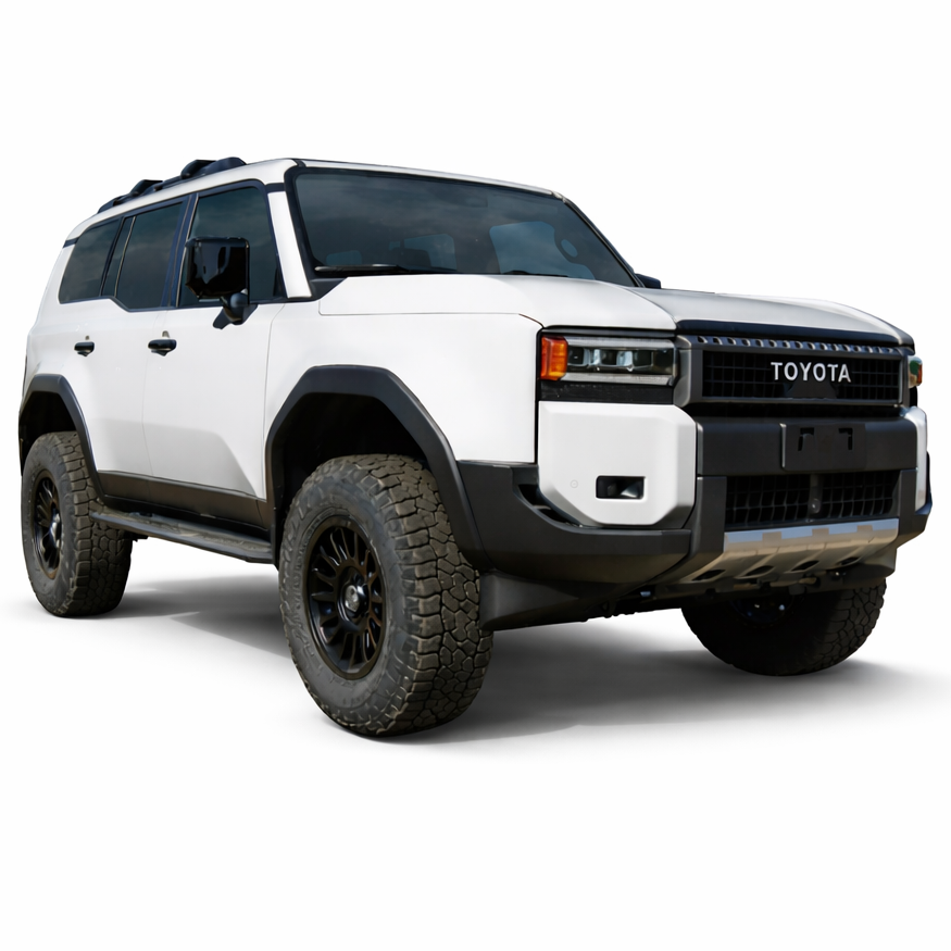 White Toyota Land Cruiser 250 Series studio vehicle image representing ICON Stage 7 suspension fitment