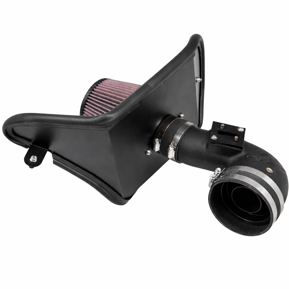 K&N 57 Series FIPK intake system shown in Chevrolet Camaro 2.0T engine bay lifestyle view