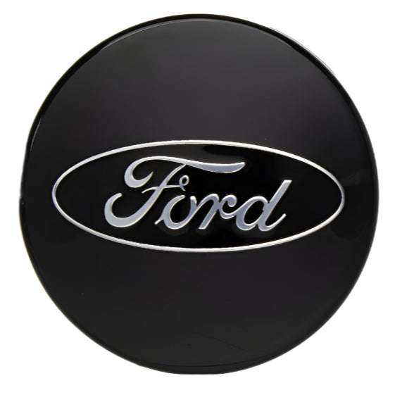 Chrome Ford Logo on a gloss black background
