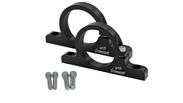 Granatelli Motor Sports 2.00" (50mm) Aluminum Fuel Filter Mounting Brackets Black