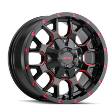 Load image into Gallery viewer, Mayhem 8015 Warrior 18x9 6x135 ET18 Black Prism Red
