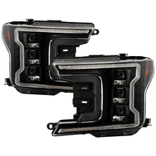 Load image into Gallery viewer, SPY5088475-Spyder 18-20 Ford F-150 Headlights - Halogen Model Only - DRL LED - Black PRO-YD-FF15018HALAP-SEQ-BK-Headlights-SPYDER