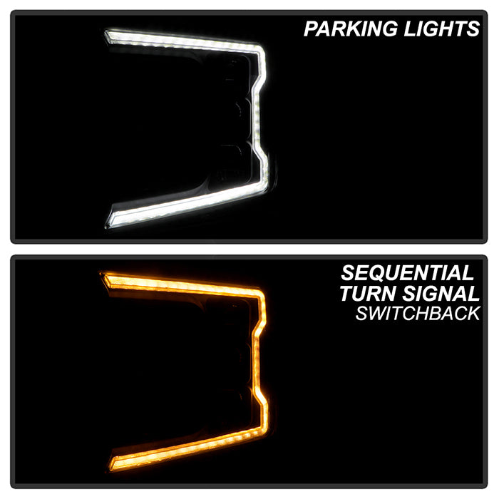 SPY5088475-Spyder 18-20 Ford F-150 Headlights - Halogen Model Only - DRL LED - Black PRO-YD-FF15018HALAP-SEQ-BK-Headlights-SPYDER