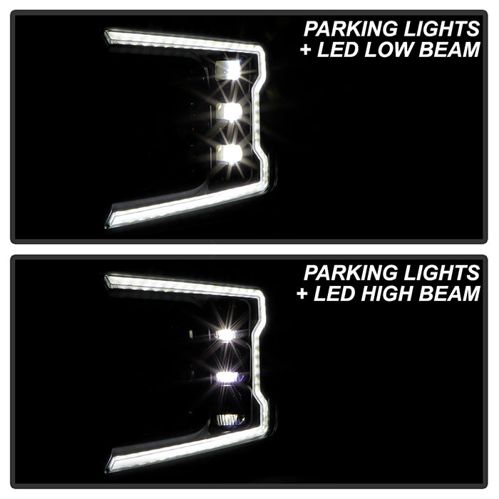 SPY5088475-Spyder 18-20 Ford F-150 Headlights - Halogen Model Only - DRL LED - Black PRO-YD-FF15018HALAP-SEQ-BK-Headlights-SPYDER