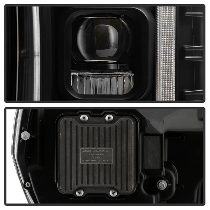 SPY5088475-Spyder 18-20 Ford F-150 Headlights - Halogen Model Only - DRL LED - Black PRO-YD-FF15018HALAP-SEQ-BK-Headlights-SPYDER