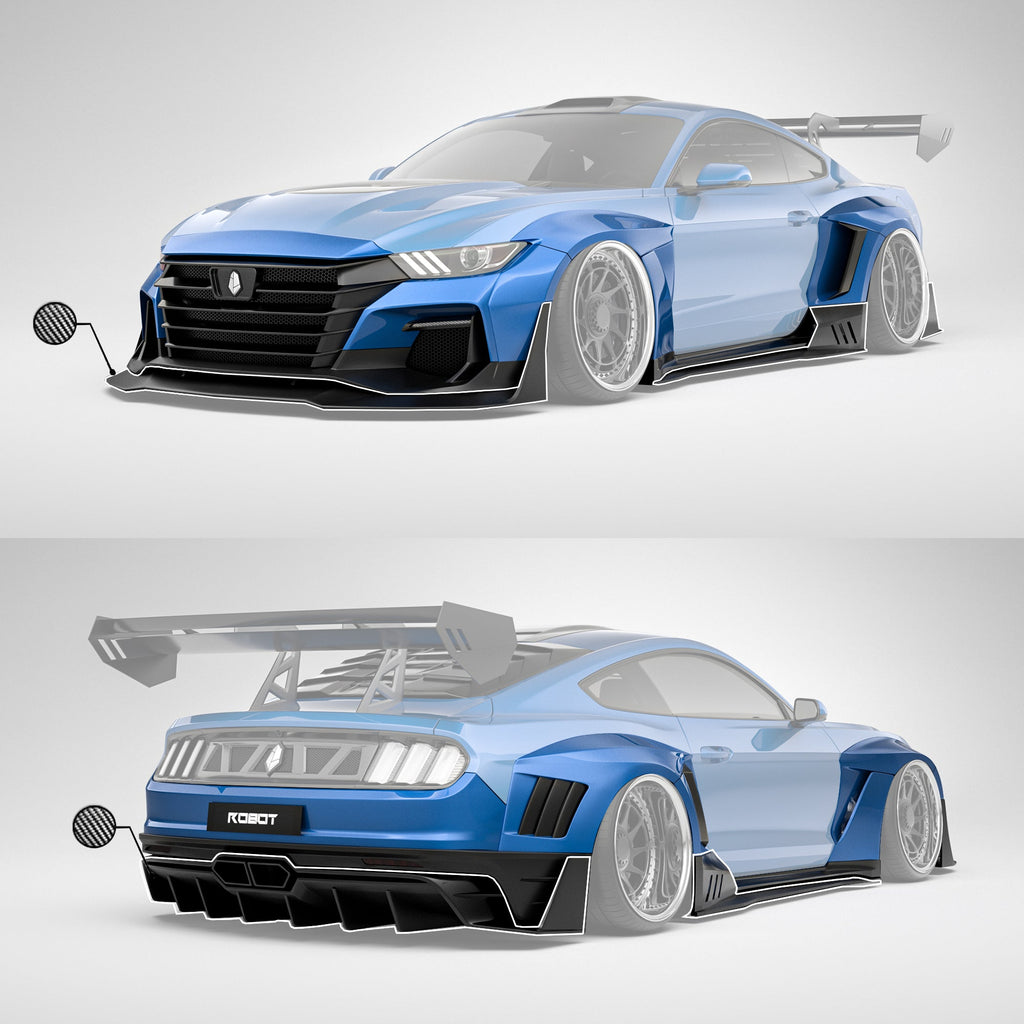 Robot Craftsman Ford Mustang Dawn Widebody Kit 2015-2023-Carbon Fiber