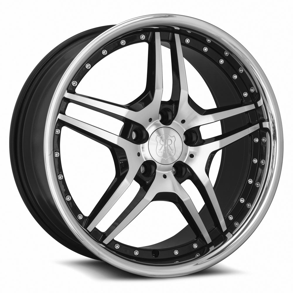 MRR Wheels MRR RW2 19x8.5 35 5x108mm 73.1mm Black w/ Stainless Lip