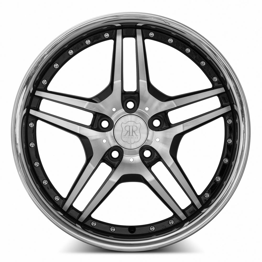 MRR Wheels MRR RW2 19x8.5 25-45 mm 66.6 - 74.1mm Black w/ Stainless Lip