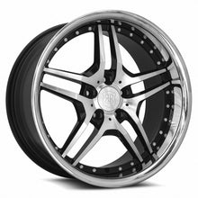 Load image into Gallery viewer, MRR Wheels MRR RW2 19x9.5 25 5x112mm 66.6mm Black w/ Stainless Lip