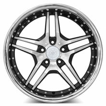 Load image into Gallery viewer, MRR Wheels MRR RW2 19x9.5 25 5x112mm 66.6mm Black w/ Stainless Lip