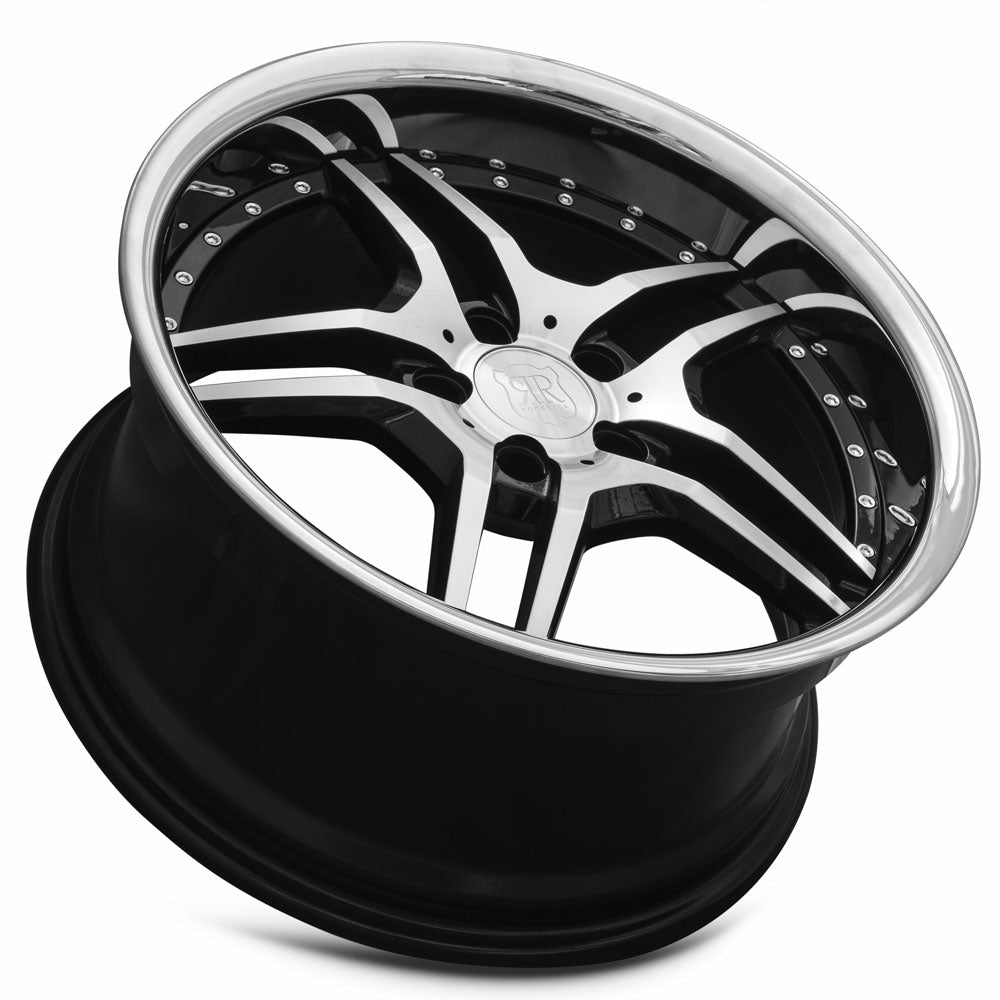MRR Wheels MRR RW2 19x9.5 25 5x112mm 66.6mm Black w/ Stainless Lip