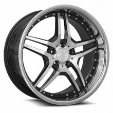 Load image into Gallery viewer, MRR Wheels MRR RW2 20x10 45 5x112mm 66.6mm Black w/ Stainless Lip