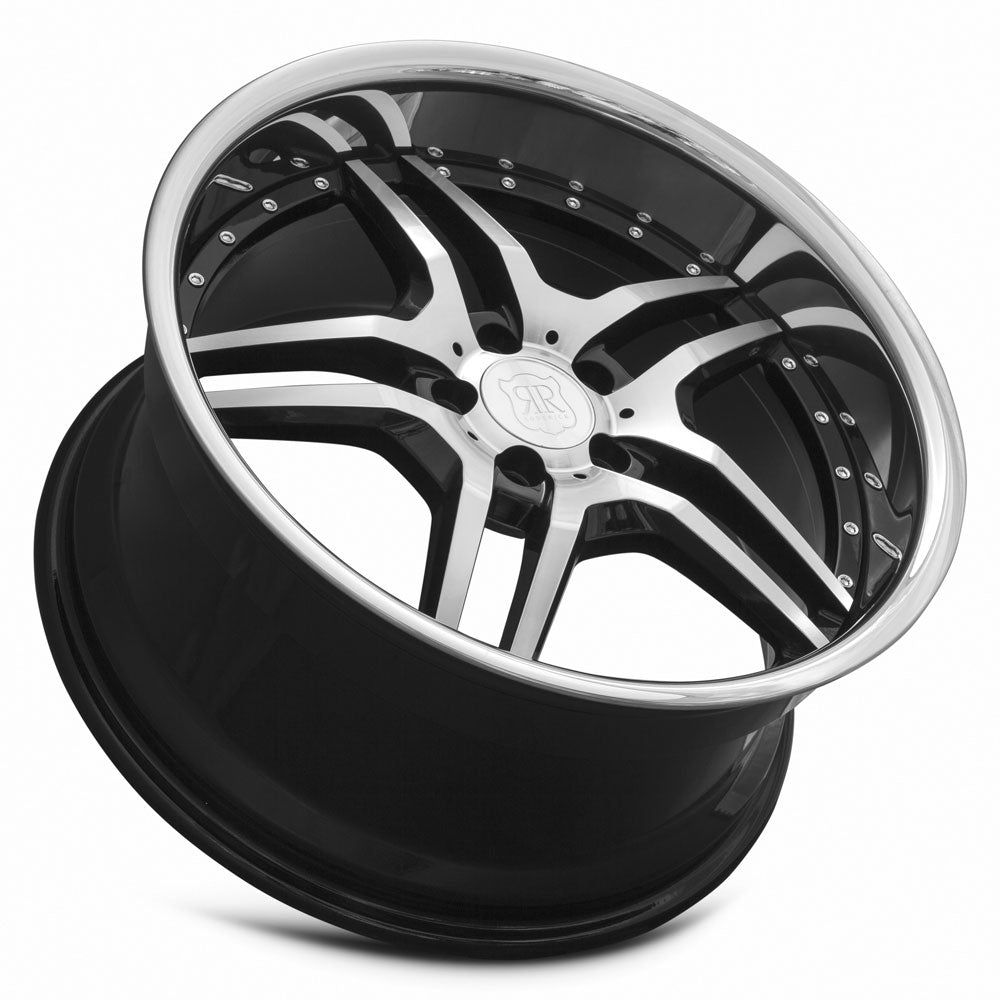 MRR Wheels MRR RW2 20x10 35 5x112mm 66.6mm Black w/ Stainless Lip