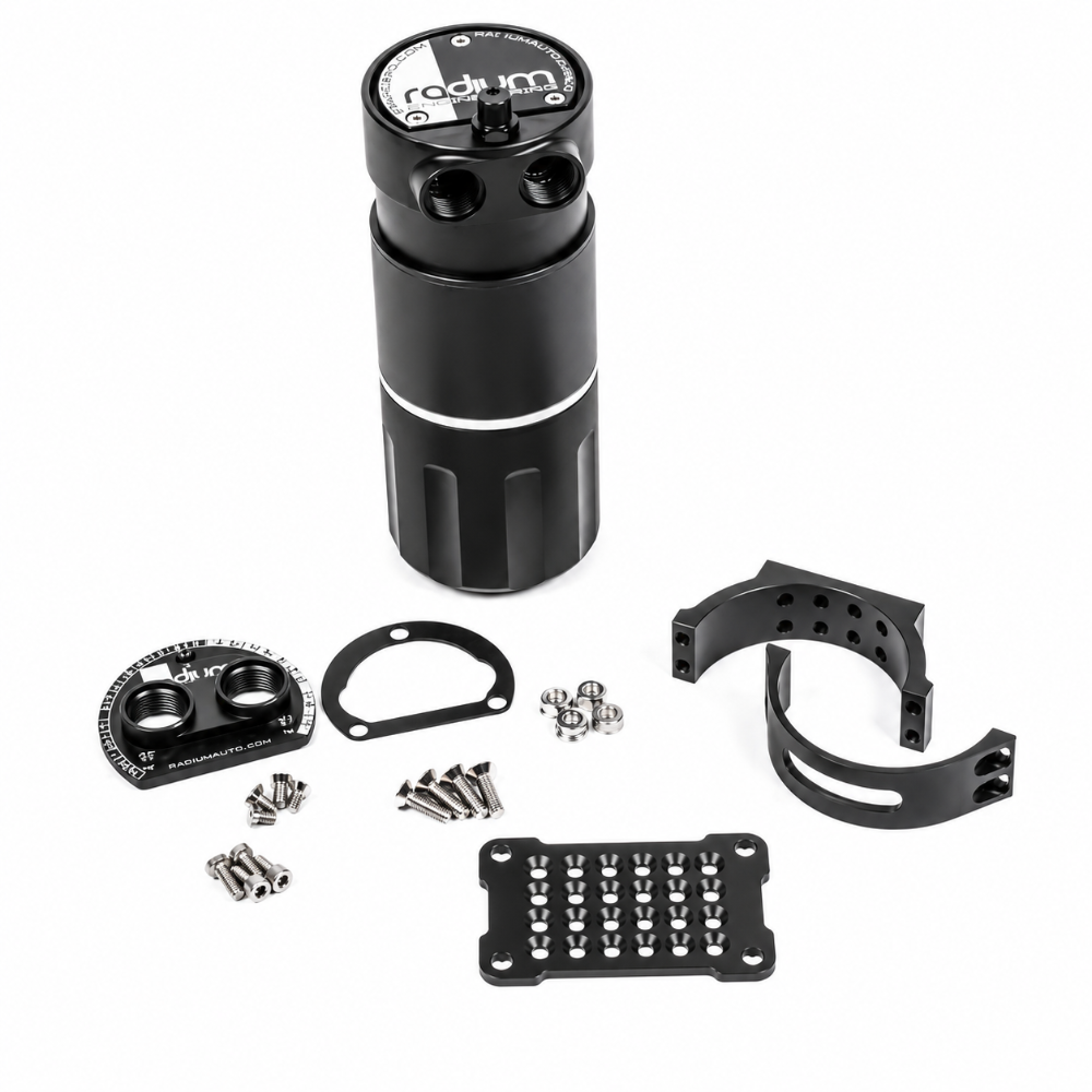 Radium Engineering Competition Catch Can L with VTA and VTE crankcase ventilation options