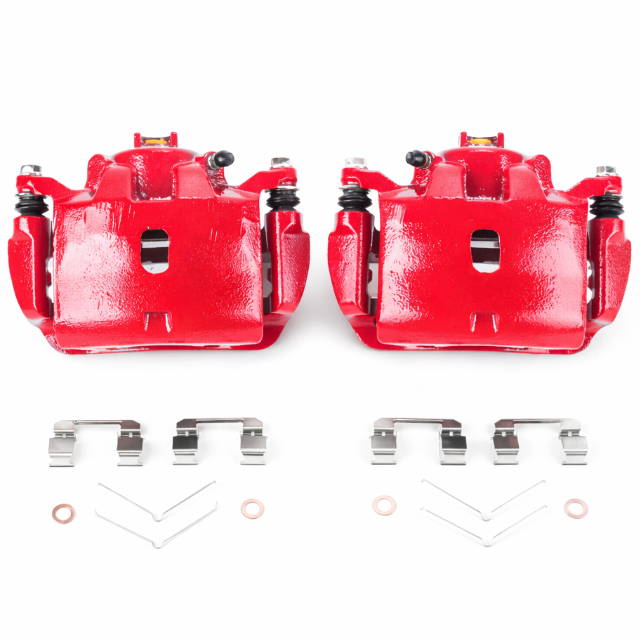 Red powder coated finish detail