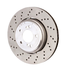 Load image into Gallery viewer, SHW 05-06 BMW M3 3.2L Right Front Cross-Drilled Lightweight Brake Rotor (34112282446) SHW Performance