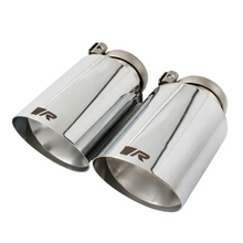 Load image into Gallery viewer, Stainless Steel 102mm Angled Straight Cut Chrome w/Adj Clamp Tail Pipe Set (Pair)