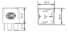 Load image into Gallery viewer, Technical Drawing Hella 007794027 12V 20/40A SPDT Relay
