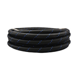 Vibrant -8 AN Two-Tone Black/Blue Nylon Braided Flex Hose (20 foot roll)