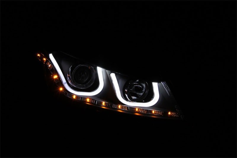 ANZO 2008-2012 Honda Accord Projector Headlights w/ U-Bar Black - Black Ops Auto Works